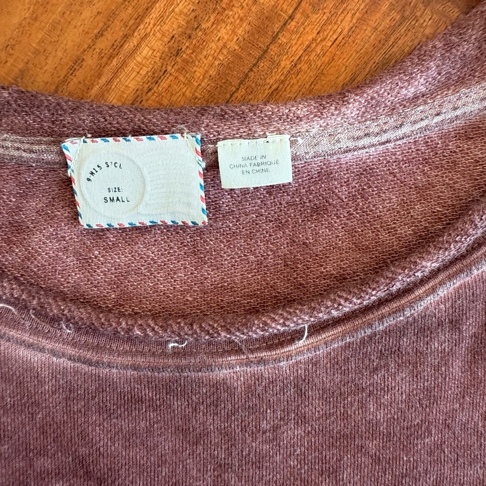 ๐ฆ Anthropologie Burgundy Relaxed Long Sleeve Sweatshirt - Picture 4 of 8